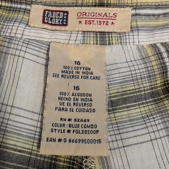 VTG Y2K Faded Glory Patchwork Plaid Mini Skirt Skort Madras Preppy Cotton SZ 10 - Picture 12 of 13